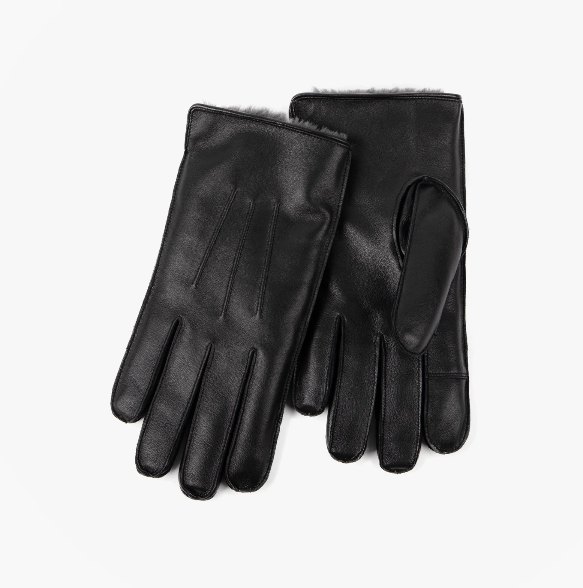 Totes Isotoner PREMIUM 3 POINT LEATHER SMARTOUCH Mens Gloves Black sold by Shuperb