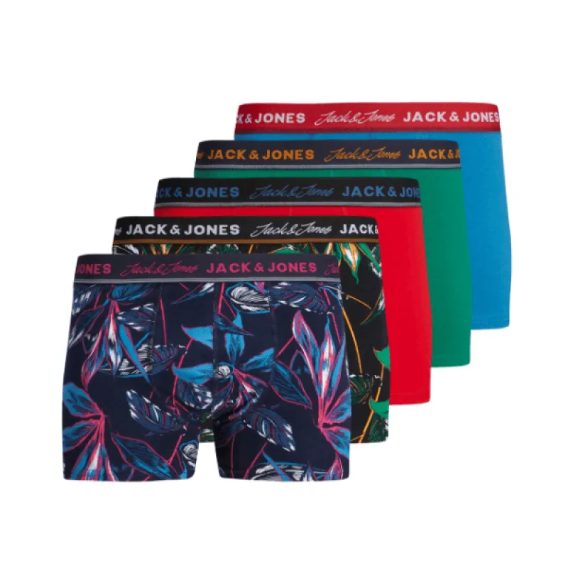 Jack & Jones FLORAL 5 Pack Mens Fabric Trunks Multicoloured made by Jack & Jones