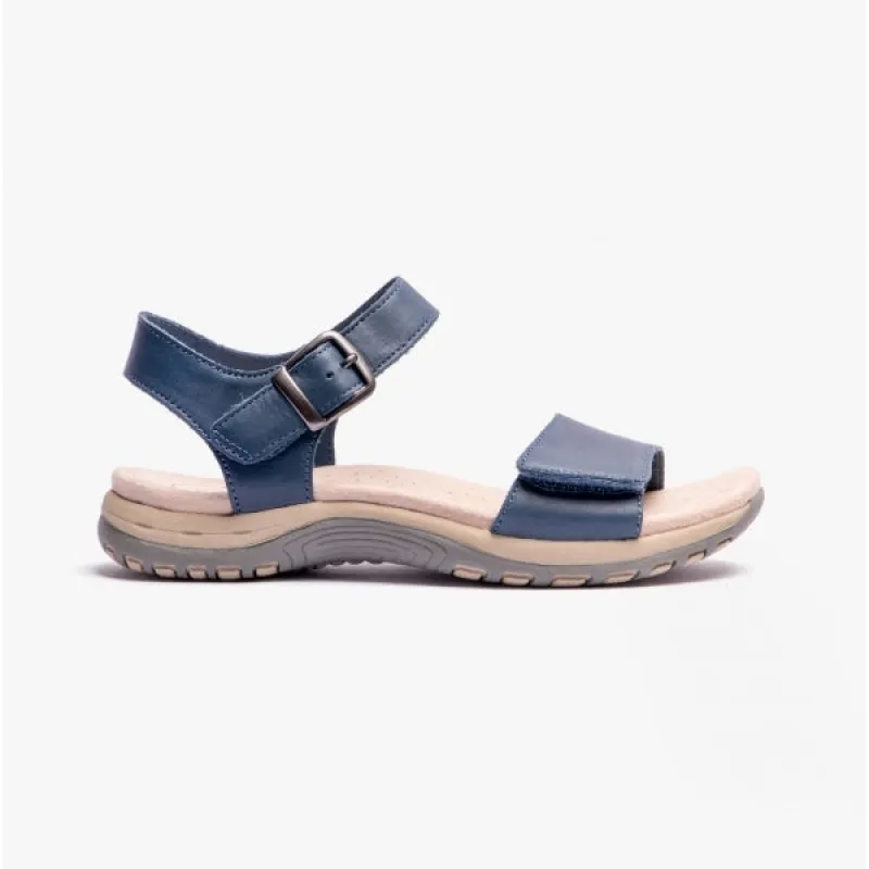 Free Spirit MAINE Womens Soft Leather Sandals Navy made by Shuperb