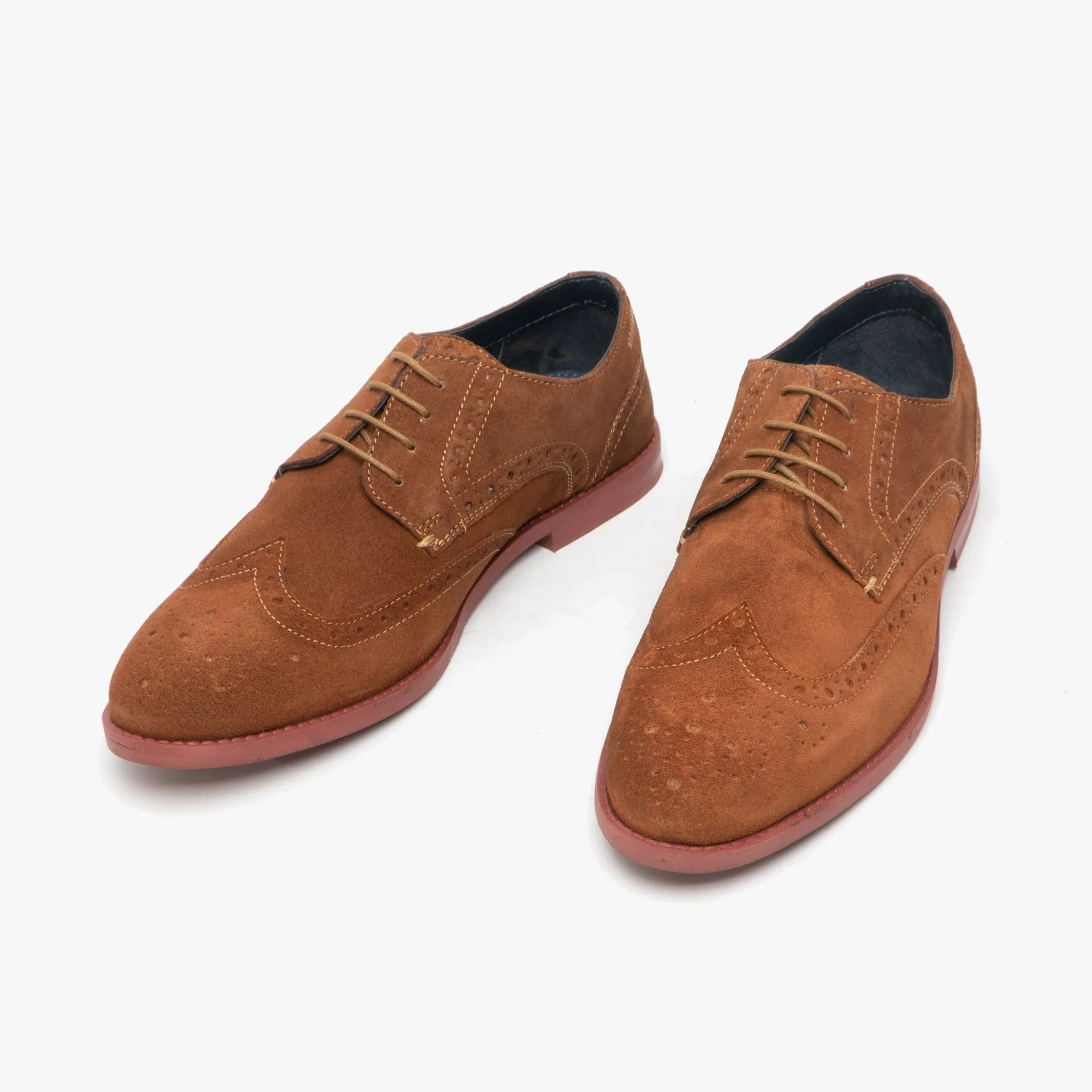 Silver Street London HOBART Mens Suede Brogue Shoes Tan sold by Shuperb product image thumbnail 2