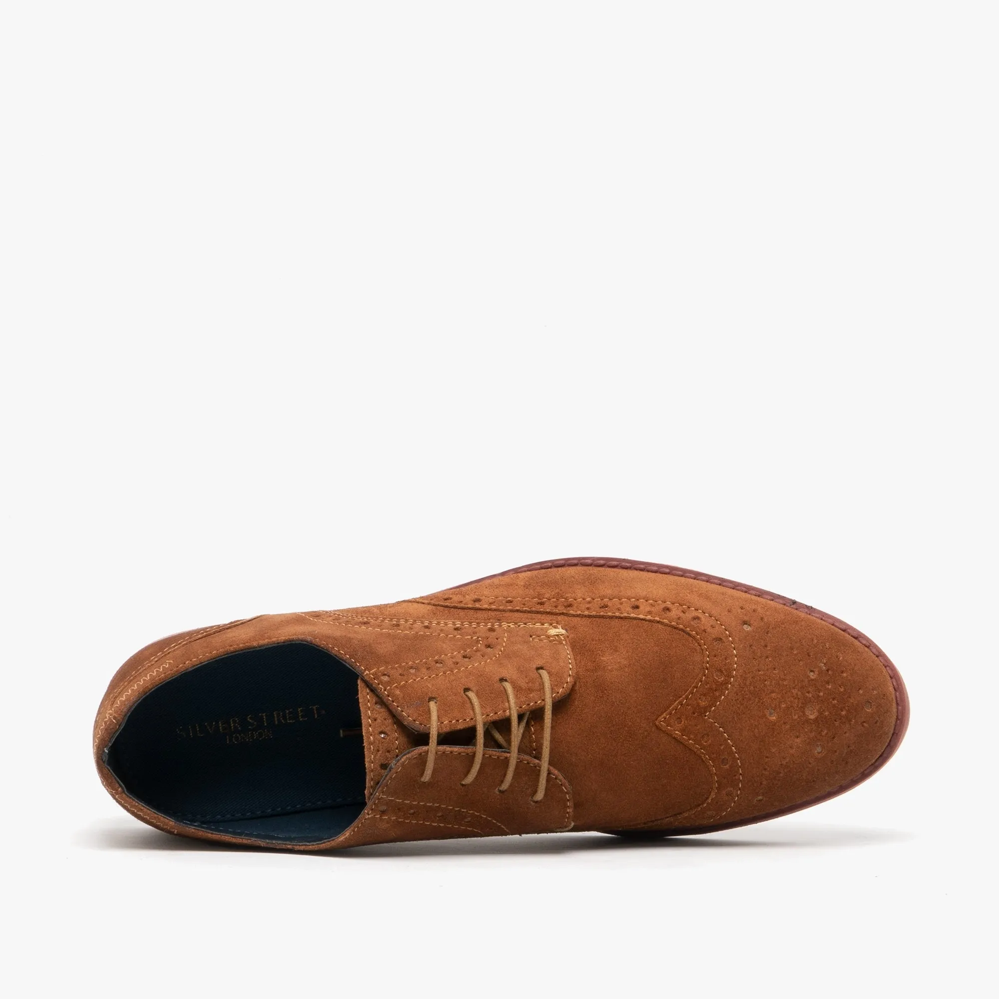 Silver Street London HOBART Mens Suede Brogue Shoes Tan sold by Shuperb product image thumbnail 4