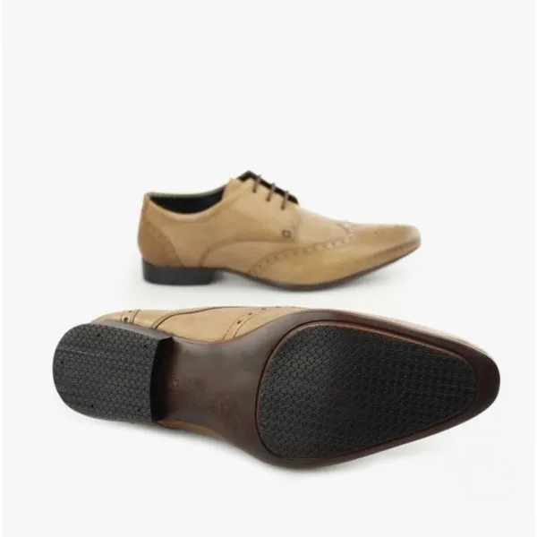 Silver Street London FLEET Mens Leather Pointed Brogues Tan sold by Shuperb product image thumbnail 3