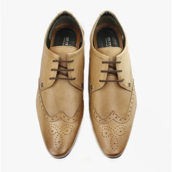 Silver Street London FLEET Mens Leather Pointed Brogues Tan sold by Shuperb product image thumbnail 2