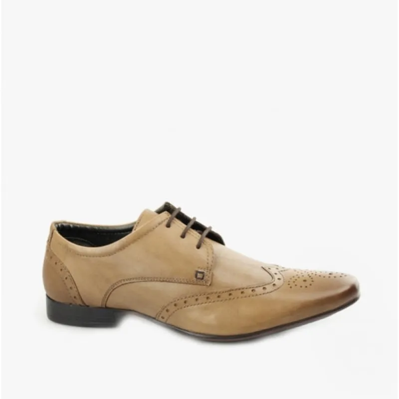 Silver Street London FLEET Mens Leather Pointed Brogues Tan sold by Shuperb