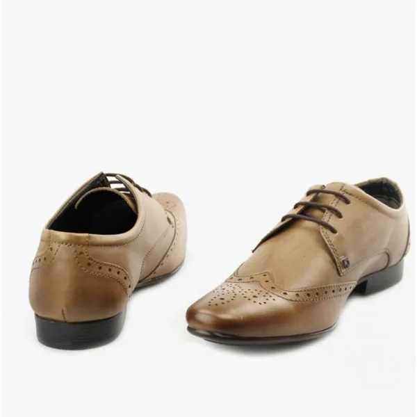 Silver Street London FLEET Mens Leather Pointed Brogues Tan sold by Shuperb product image thumbnail 4