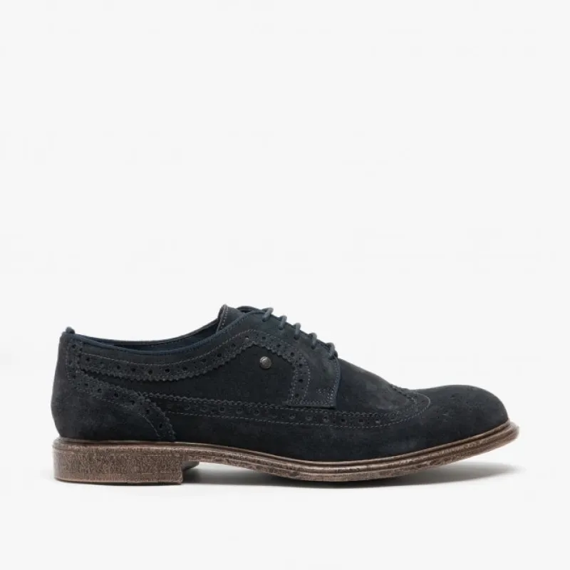 Base London ONYX Mens Brogues Shoes Navy made by Base London