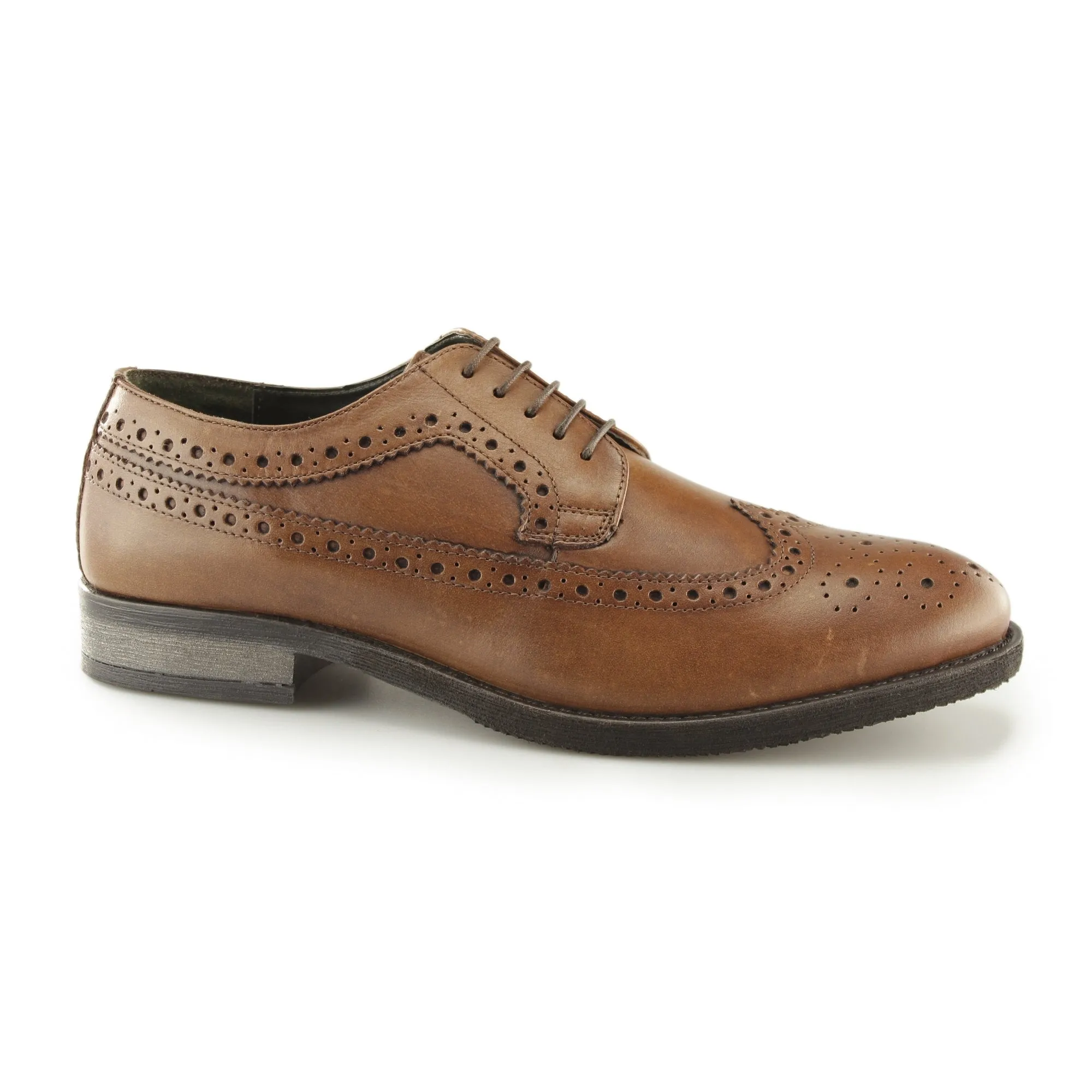Silver Street London DOWNING Mens Leather Longwing Derby Brogues Tan sold by Shuperb