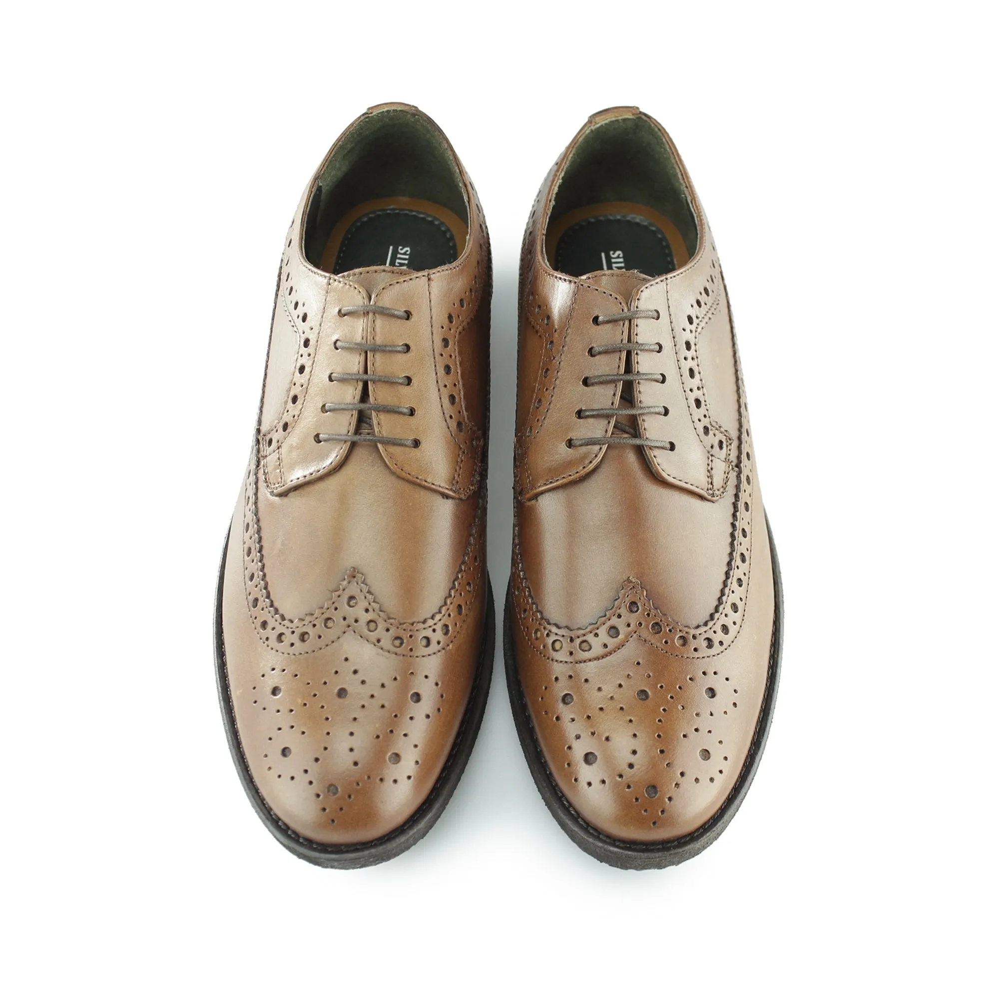 Silver Street London DOWNING Mens Leather Longwing Derby Brogues Tan sold by Shuperb product image thumbnail 2