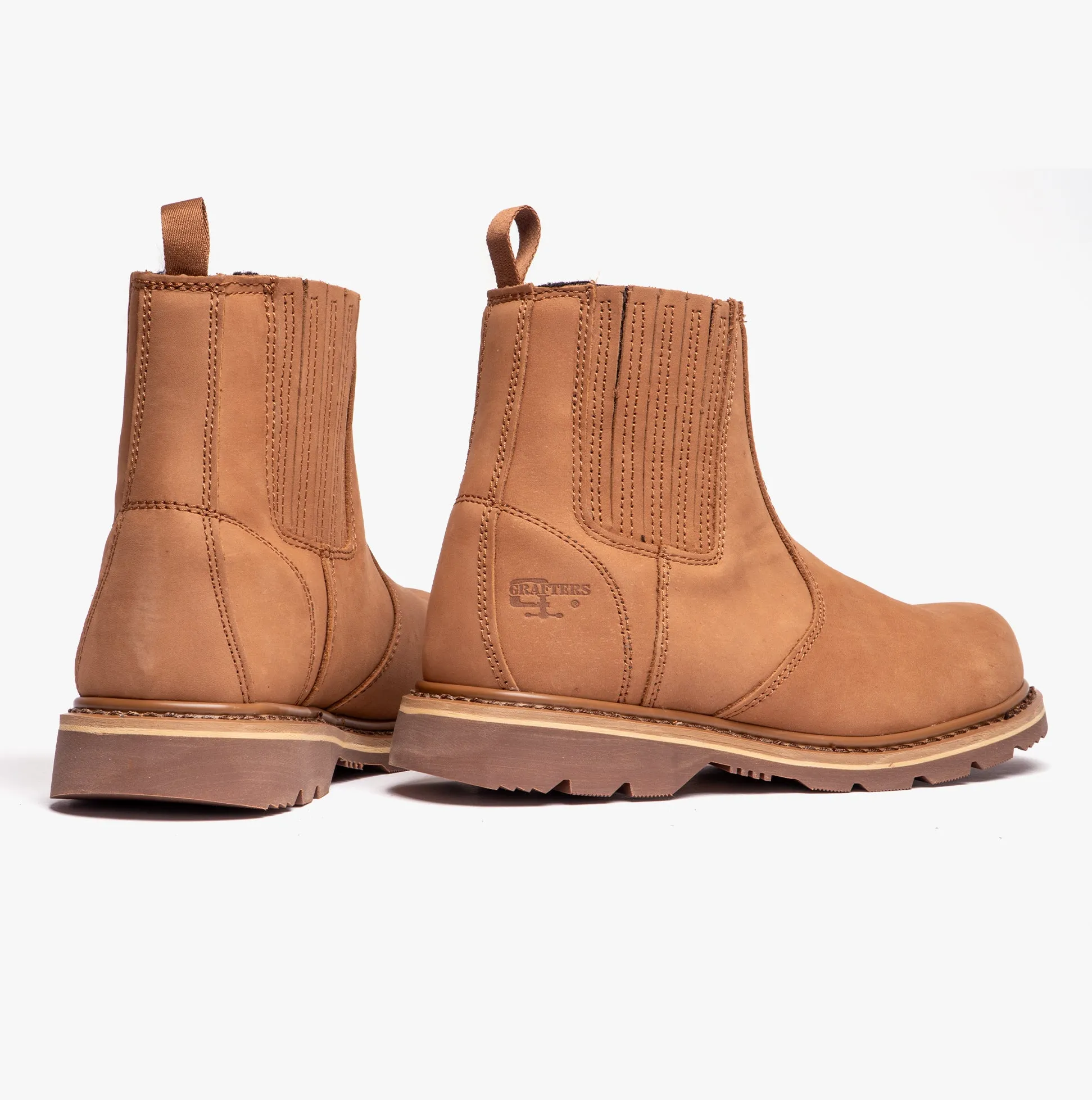 Grafters M763B Mens Leather Safety Boots Tan sold by Shuperb product image thumbnail 3