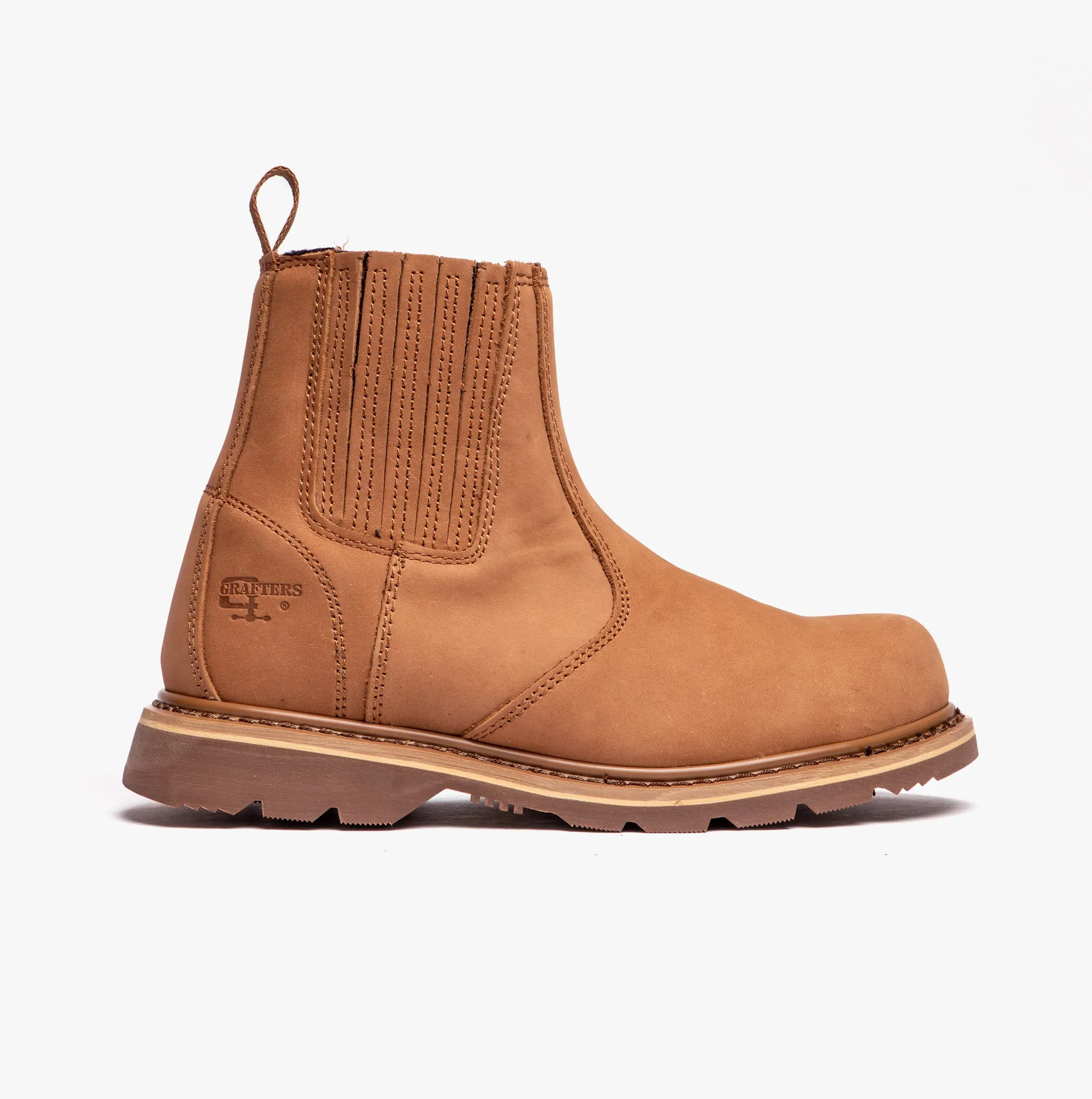 Grafters M763B Mens Leather Safety Boots Tan sold by Shuperb