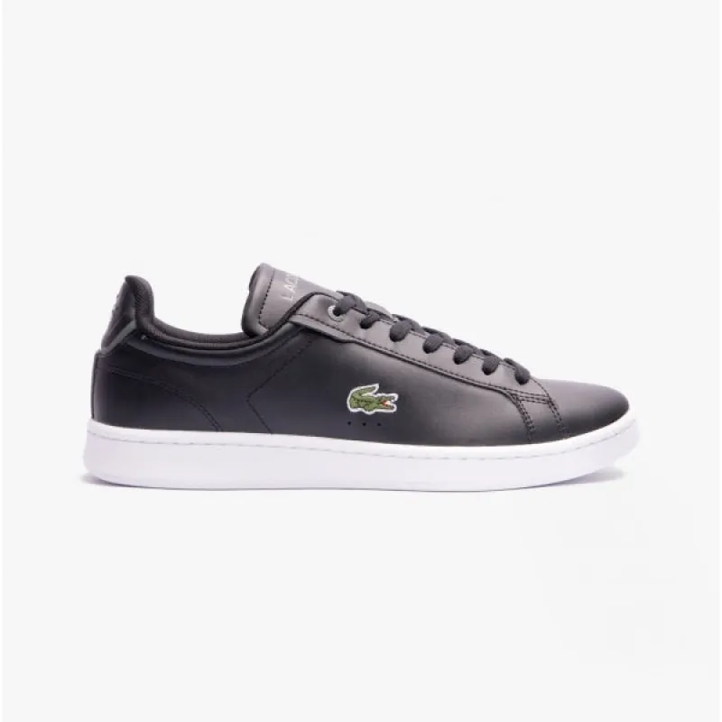 Lacoste CARNABY Mens Leather Casual Court Trainers Black/White sold by Shuperb