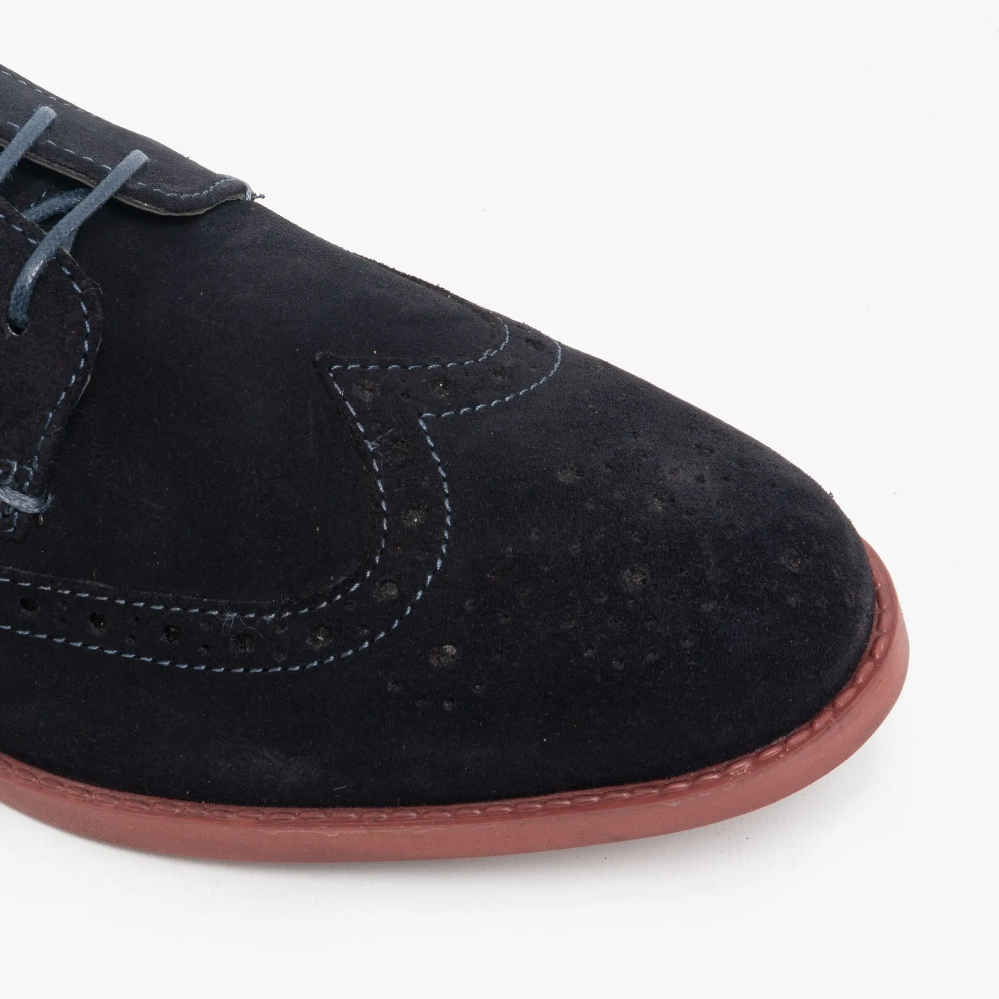 Silver Street London HOBART Mens Suede Brogue Shoes Navy sold by Shuperb product image thumbnail 5