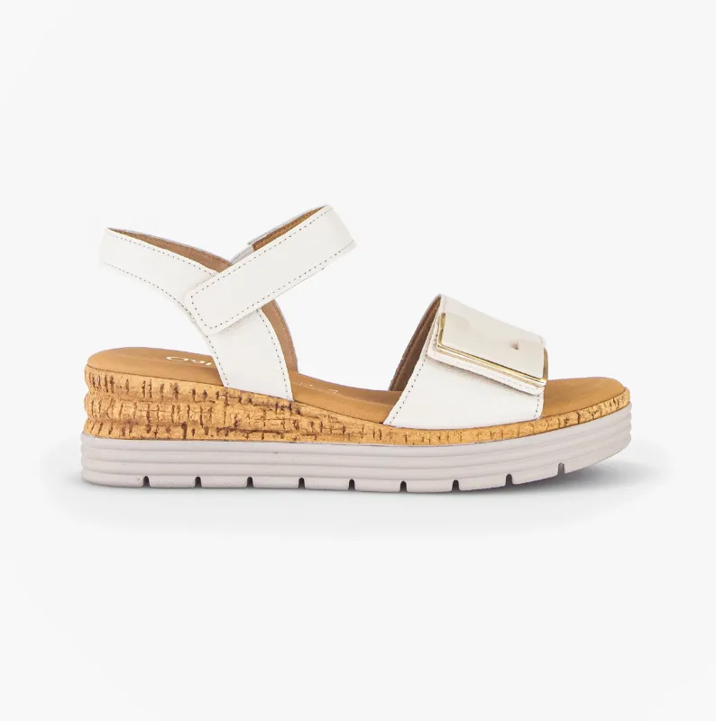 Gabor SHOUT Womens Ankle Strap Sandals Cream made by Shuperb