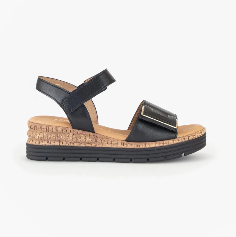 Gabor SHOUT Womens Ankle Strap Sandals Black sold by Shuperb