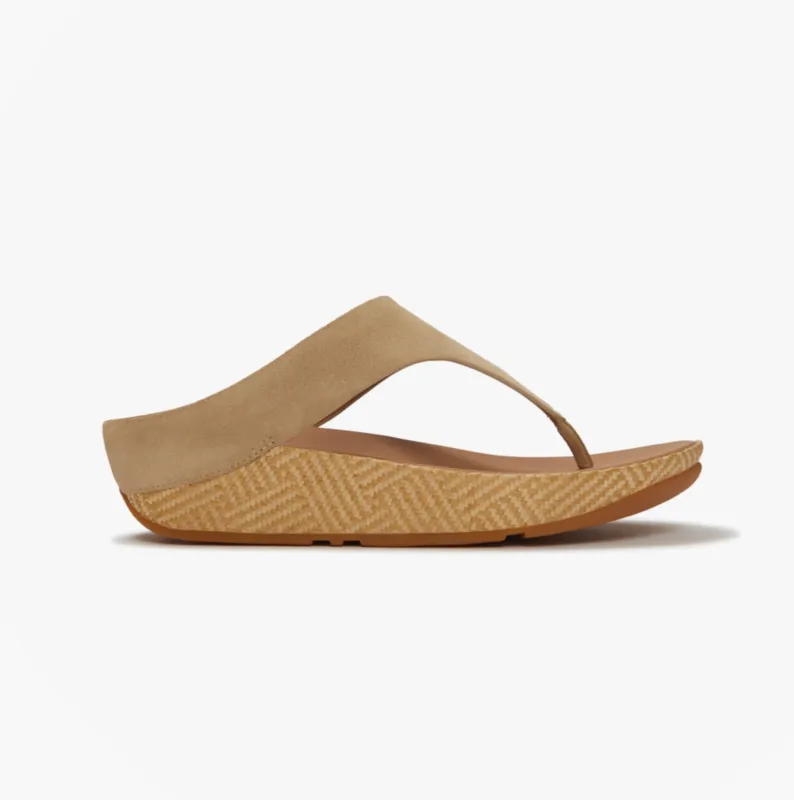 FitFlop LULU LUX GRAPHIC Womens Toe-Post Sandals Cappuccino made by Fitflop
