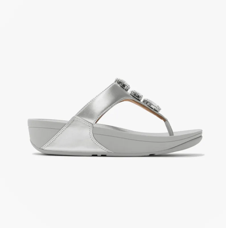 FitFlop LULU ULTRA Womens Toe-Post Sandals Silver made by Fitflop
