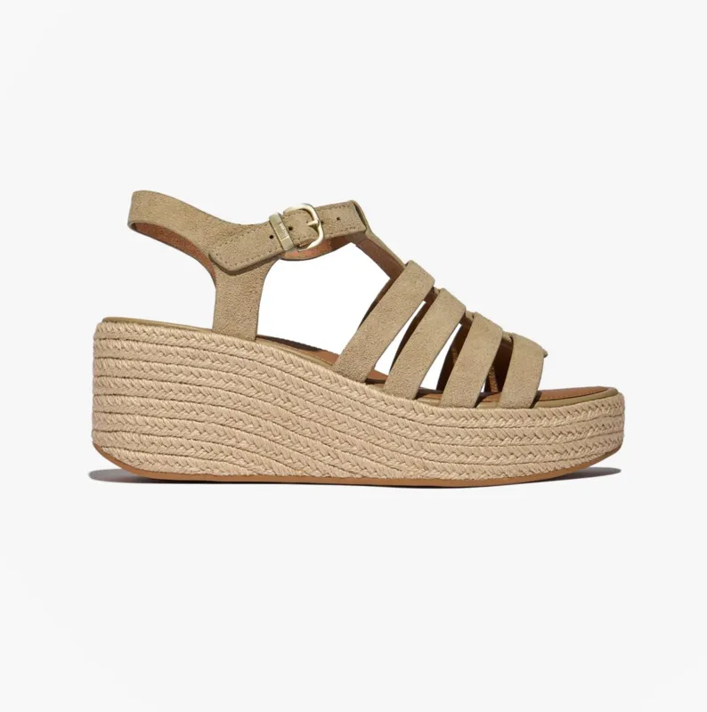 FitFlop PLATFFORMS ESPADRILLES Womens Ankle Strap Sandals Cappuccino sold by Shuperb