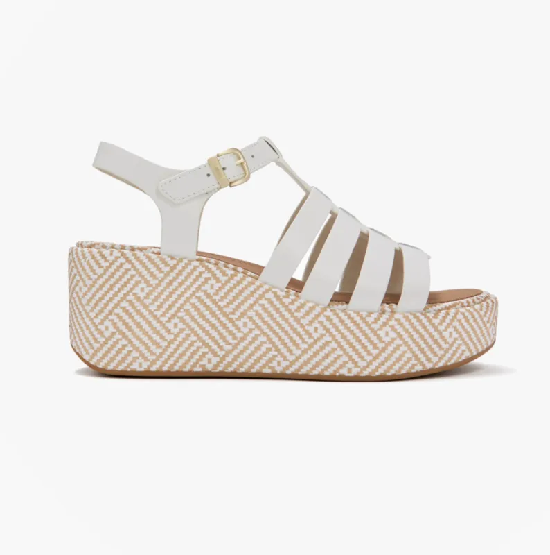 FitFlop PLATFFORMS GRAPHIC Womens Ankle Strap Sandals Urban White made by Fitflop