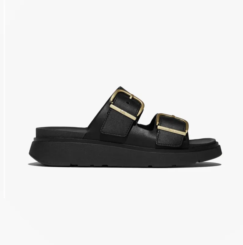 FitFlop GEN-FF BUCKLE Womens Cross Strap Sandals Black made by Fitflop