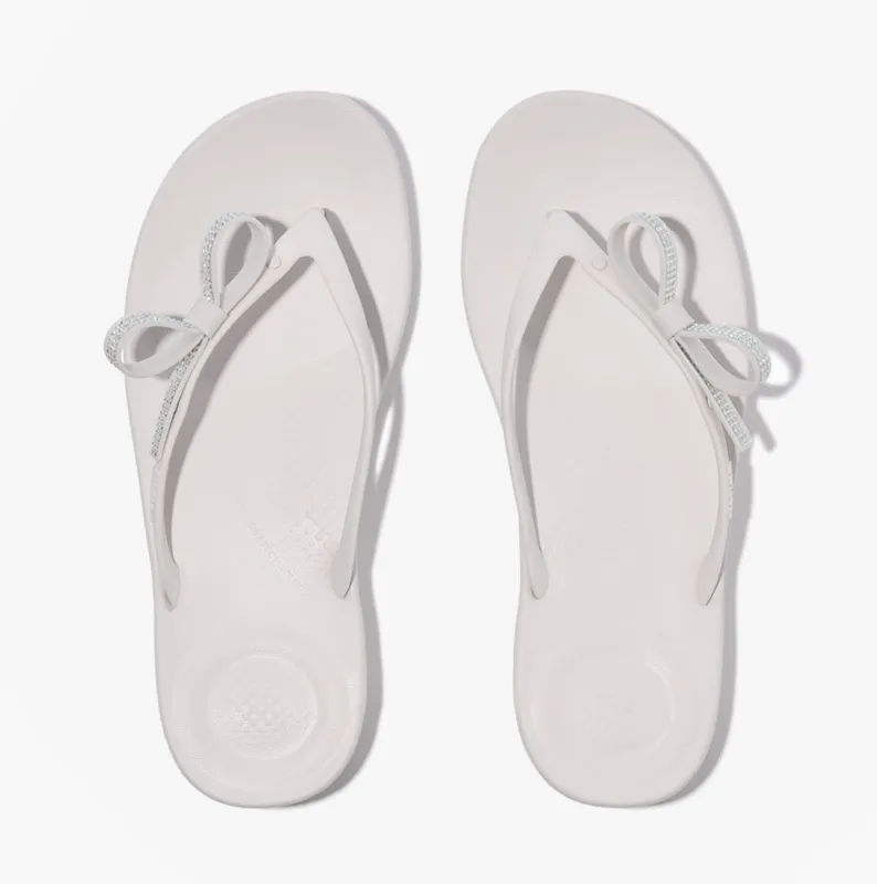 FitFlop IQUSHION GLITZ Womens Toe-Post Sandals Urban White made by Fitflop