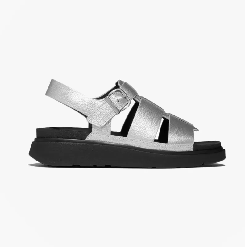 FitFlop GEN-FF TUMBLED Womens Ankle Strap Sandals Silver made by Fitflop