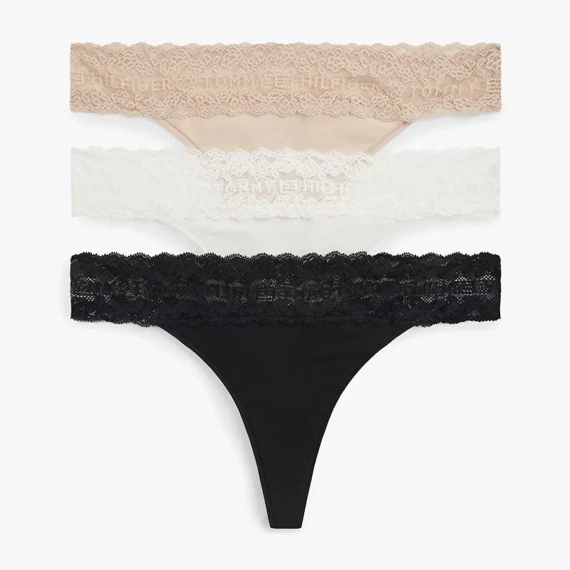 Tommy Hilfiger COTTON THONG Womens Thong Multicoloured sold by Shuperb