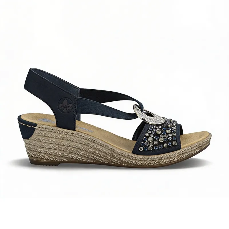 Rieker 62451-14 Womens Slingback Sandals Blue made by Rieker
