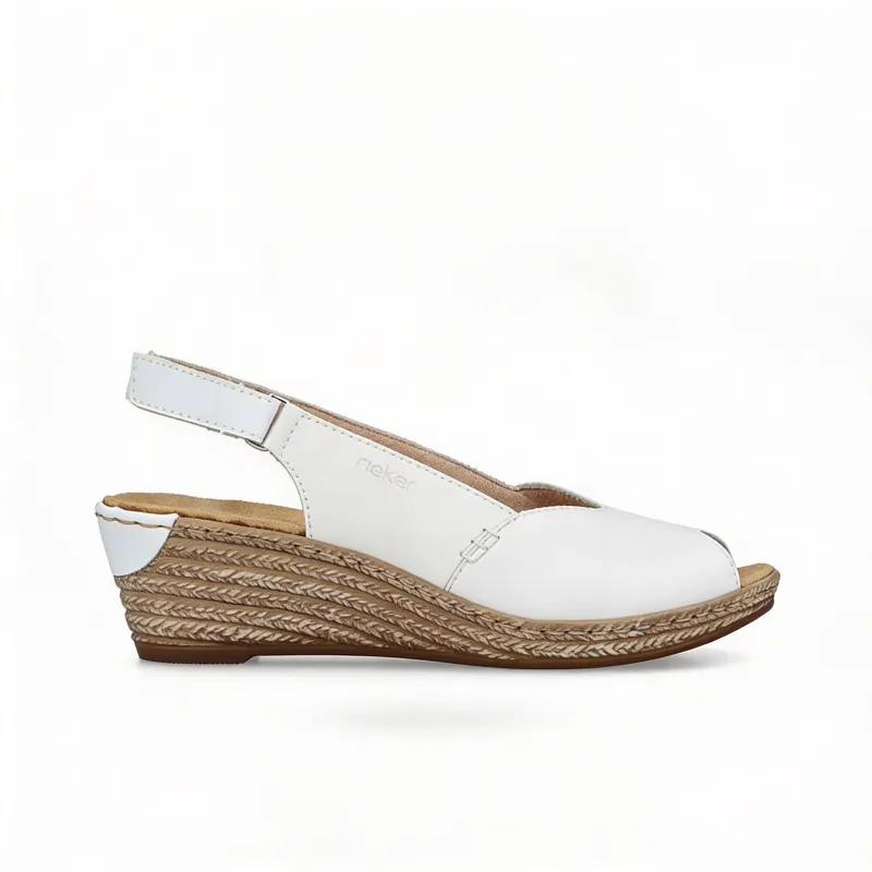 Rieker 62462-80 Womens Slingback Sandals White made by Rieker