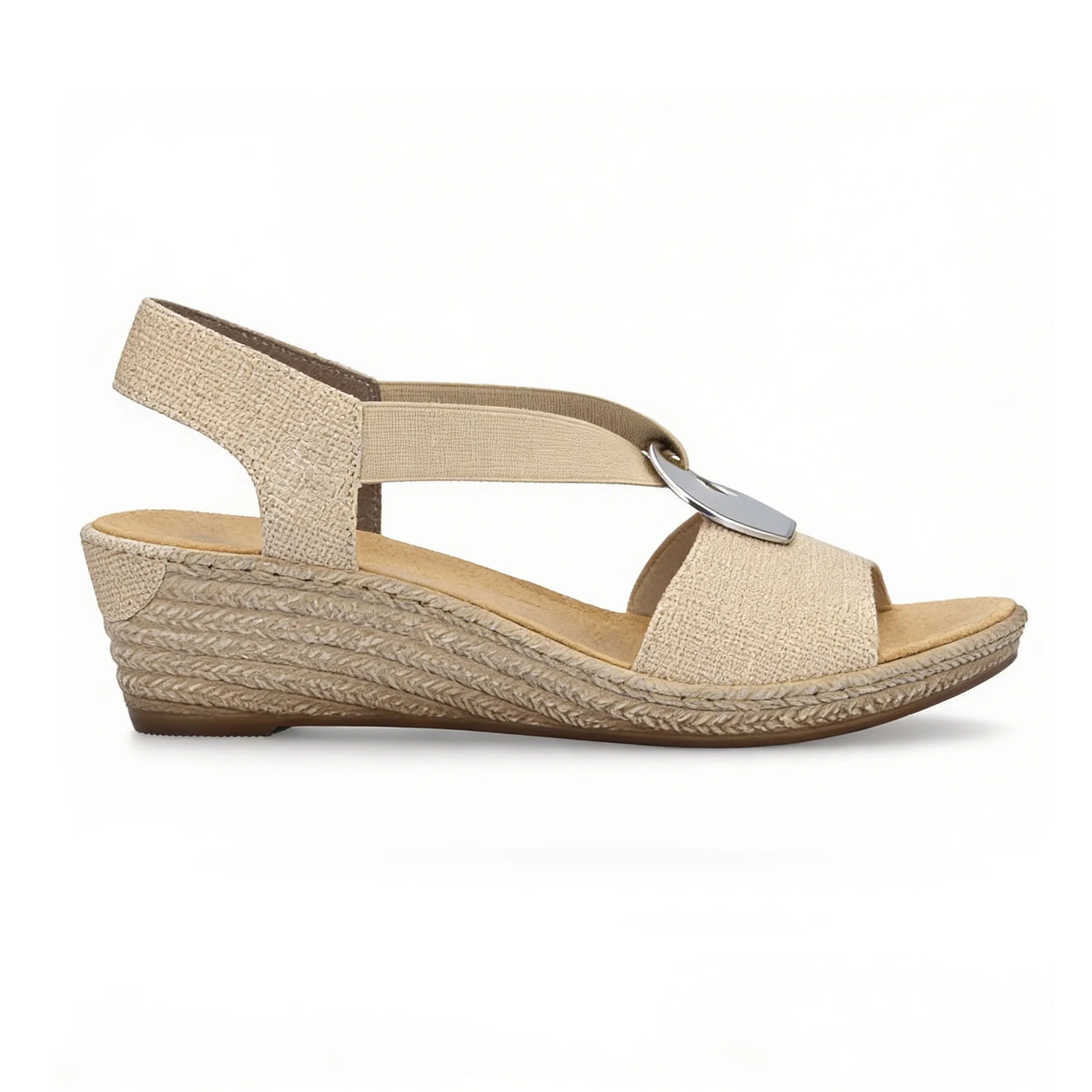 Rieker 624H6-93 Womens Slingback Sandals Beige Floral sold by Shuperb