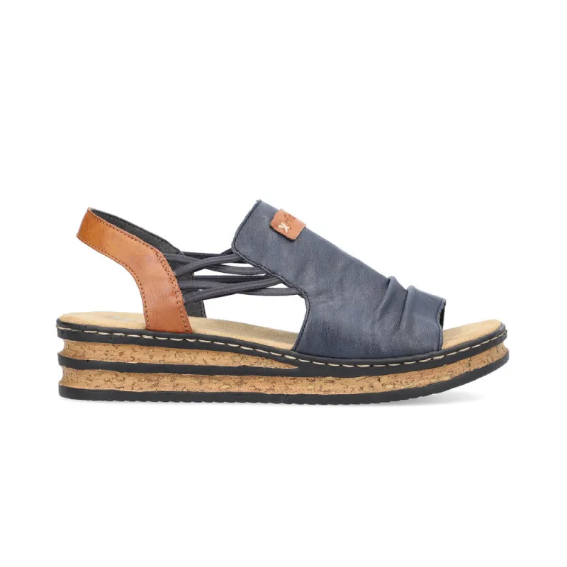 Rieker 62962-14 Womens Ankle Strap Sandals Blue made by Rieker