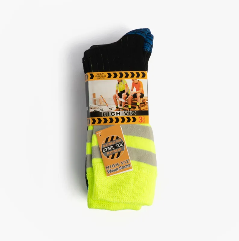 STB HIGHVIZ Mens Work Socks Multi made by Shuperb