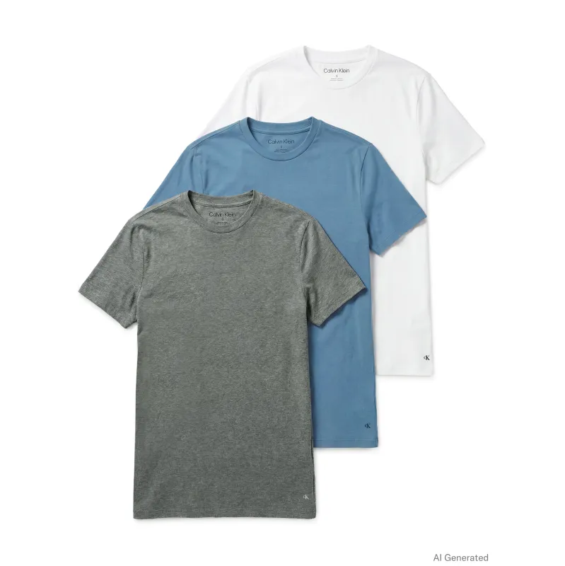 Calvin Klein S/S CREW NECK Mens 3 Pack T-Shirt Multicoloured made by Calvin Klein