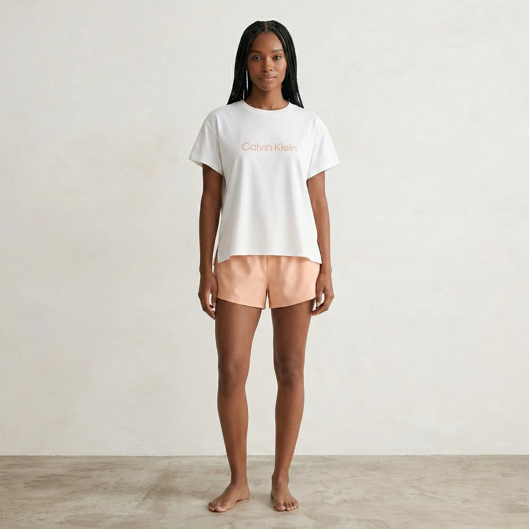 Calvin Klein S/S TEE SHORT SET Womens T-Shirt Multicoloured sold by Shuperb