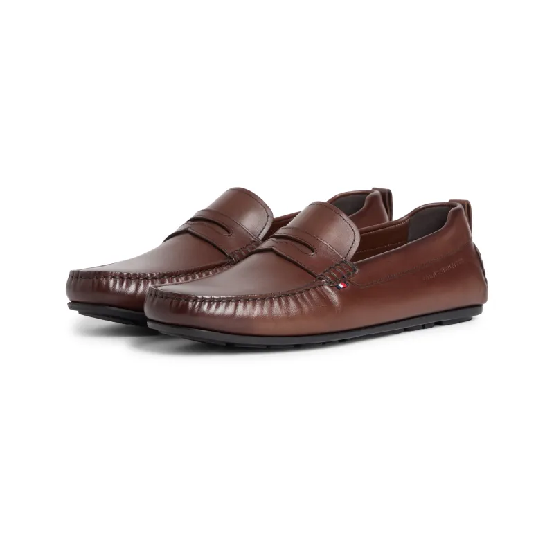 Tommy Hilfiger CORE HILFIGER LEATHER Mens Loafer Shoes Dark Mocha made by Tommy Hilfiger