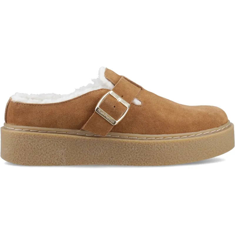 Hush Puppies BLANCHE FUR Womens Mules Slippers Tan sold by Shuperb