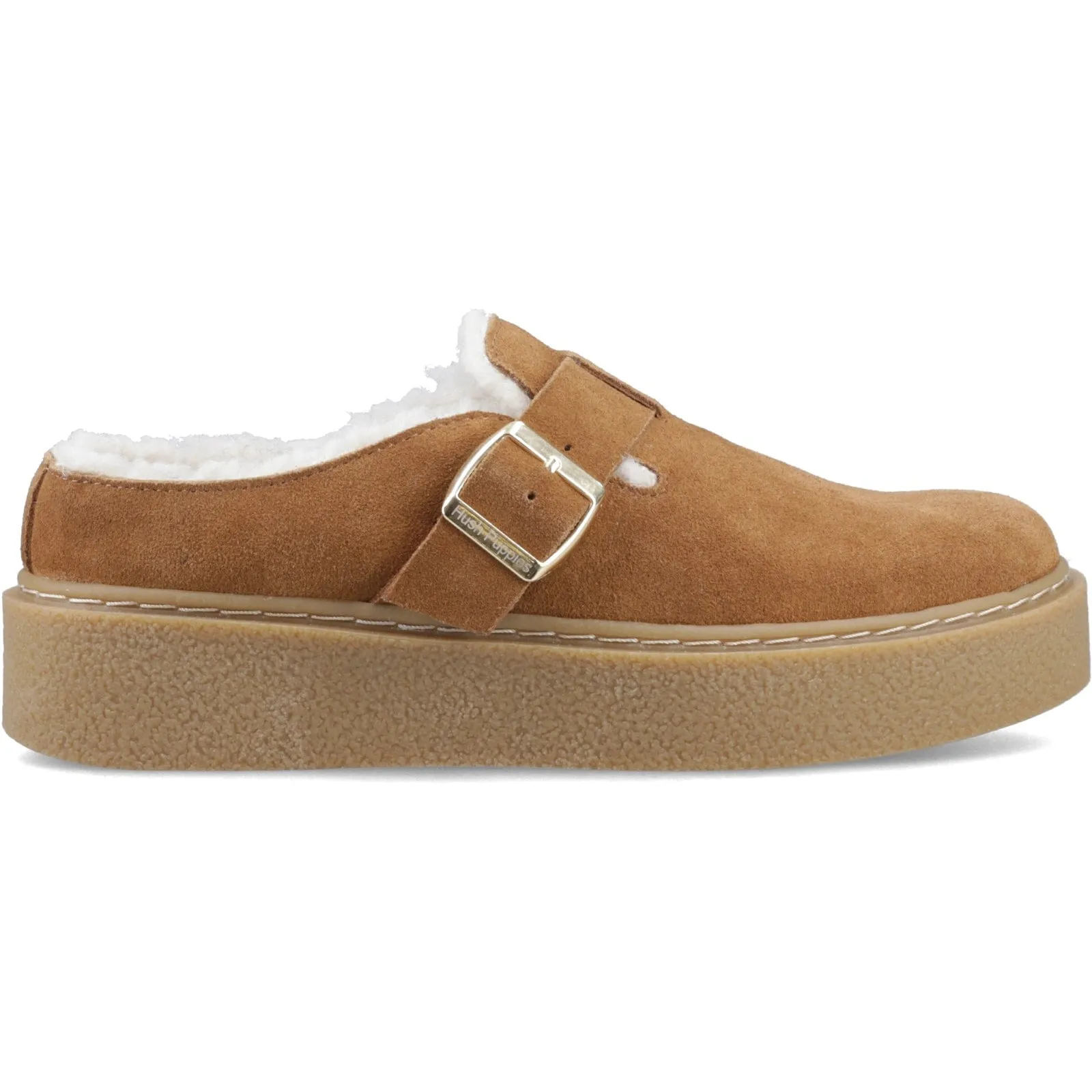Hush Puppies BLANCHE FUR Womens Mules Slippers Tan sold by Shuperb