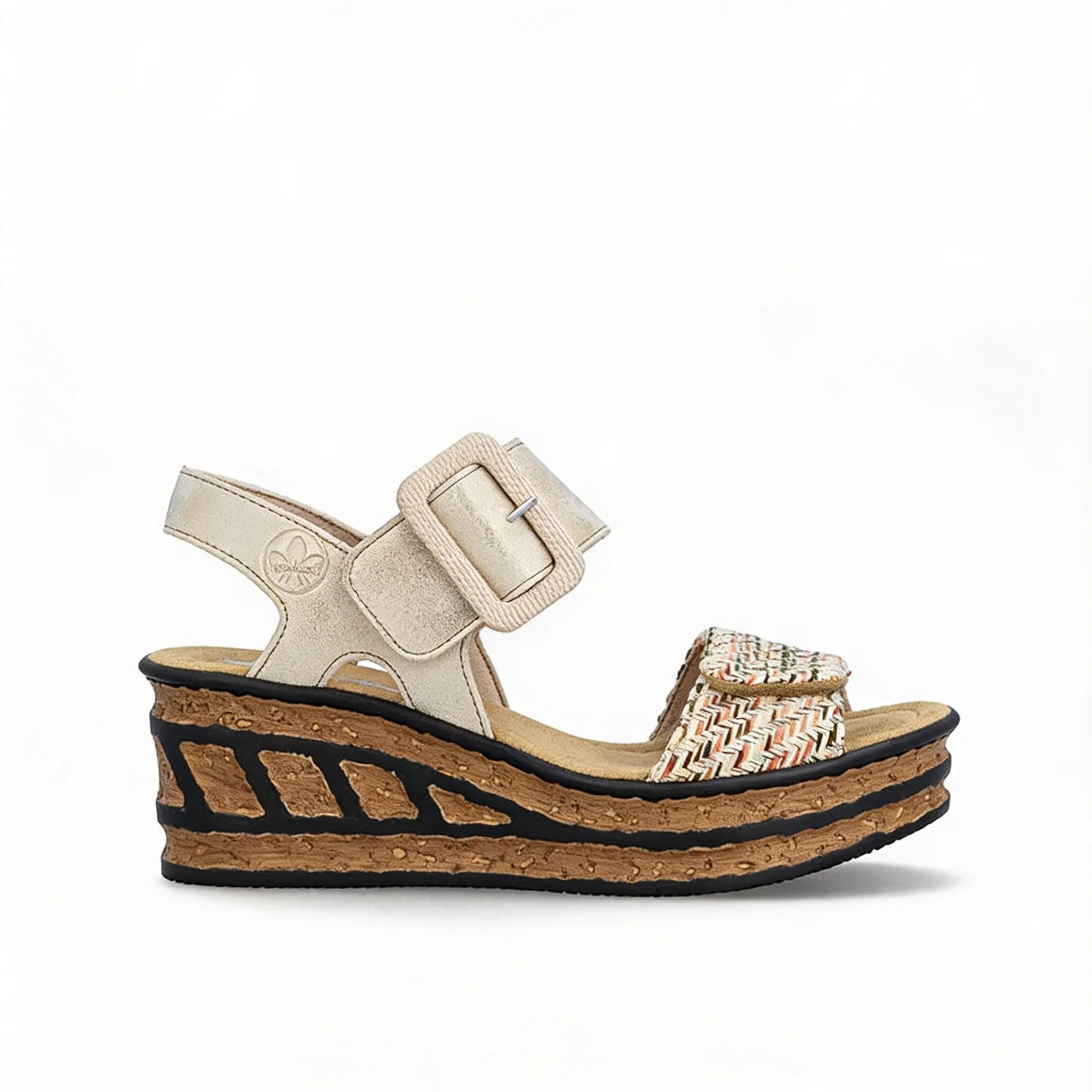 Rieker 68172 Womens Ankle Strap Sandals Oyster Pearl sold by Shuperb
