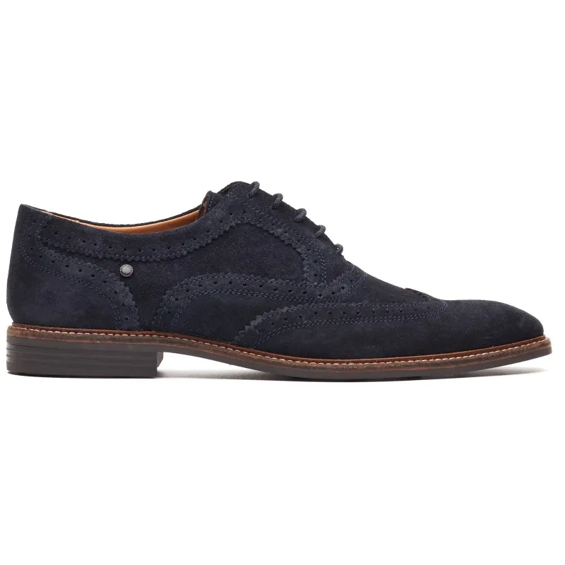 Base London CLARENCE Mens Brogue Shoes Navy made by Base London