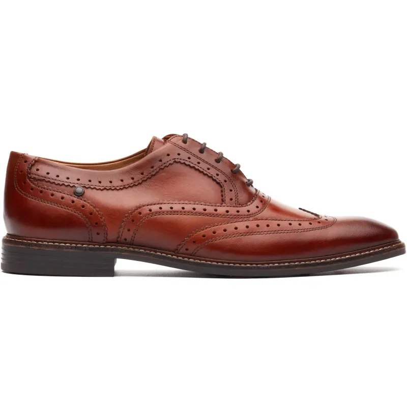 Base London CLARENCE Mens Brogue Shoes Tan made by Base London