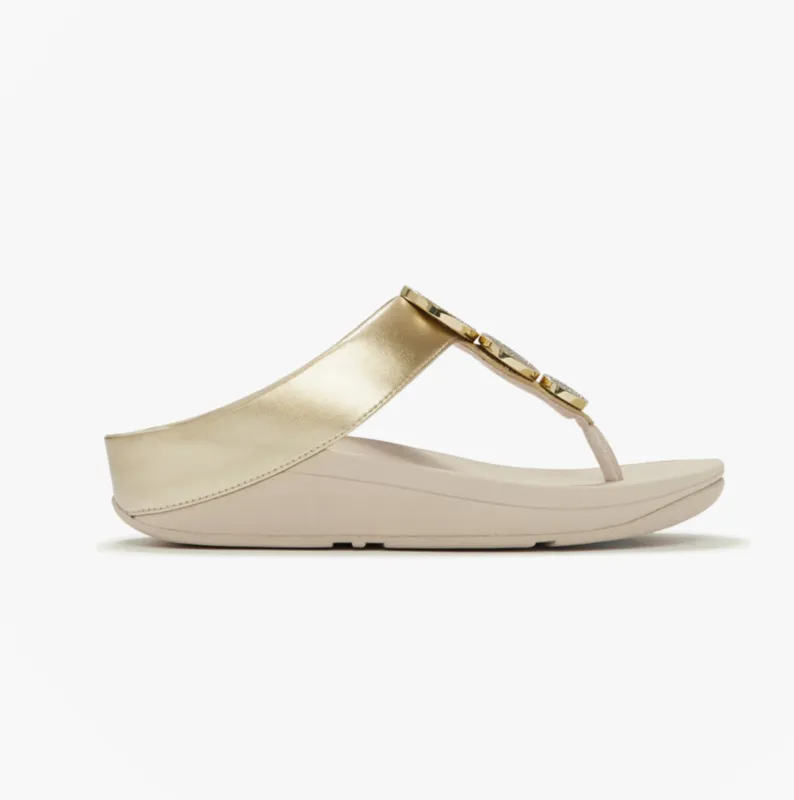 FitFlop HALO BEAD Womens Toe-Post Sandals Platino made by Fitflop