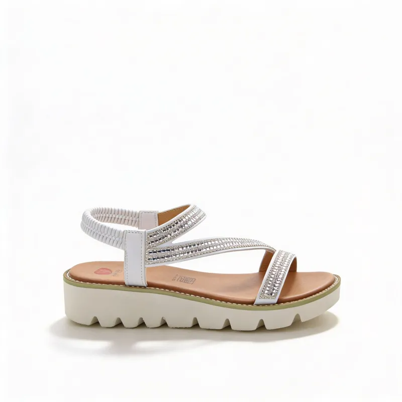 Heavenly Feet FRESCO Womens Slingback Sandals White made by Shuperb