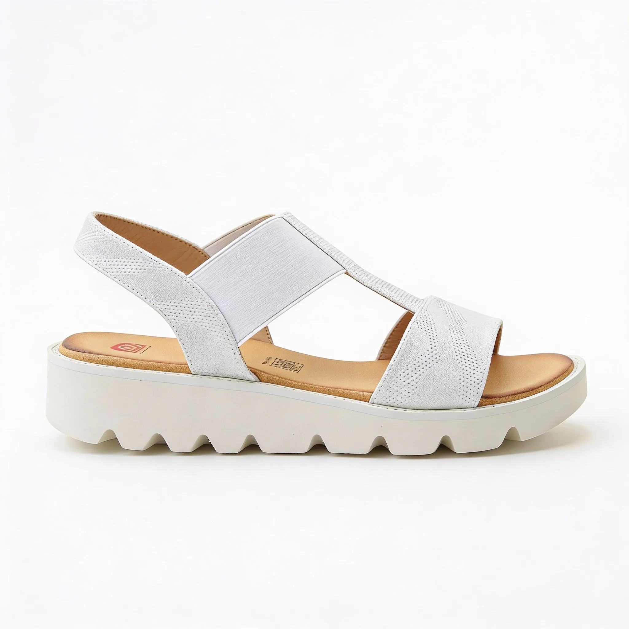 Heavenly Feet RITZ SHIMMER Womens Slingback Sandals White/Silver sold by Shuperb