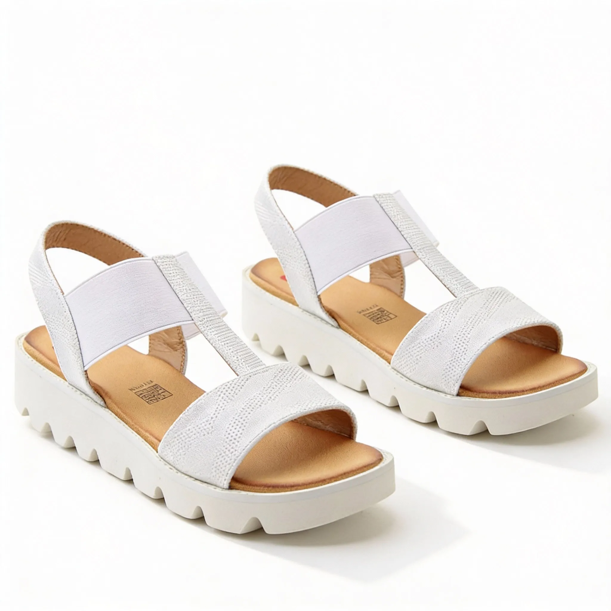 Heavenly Feet RITZ SHIMMER Womens Slingback Sandals White/Silver sold by Shuperb product image thumbnail 2