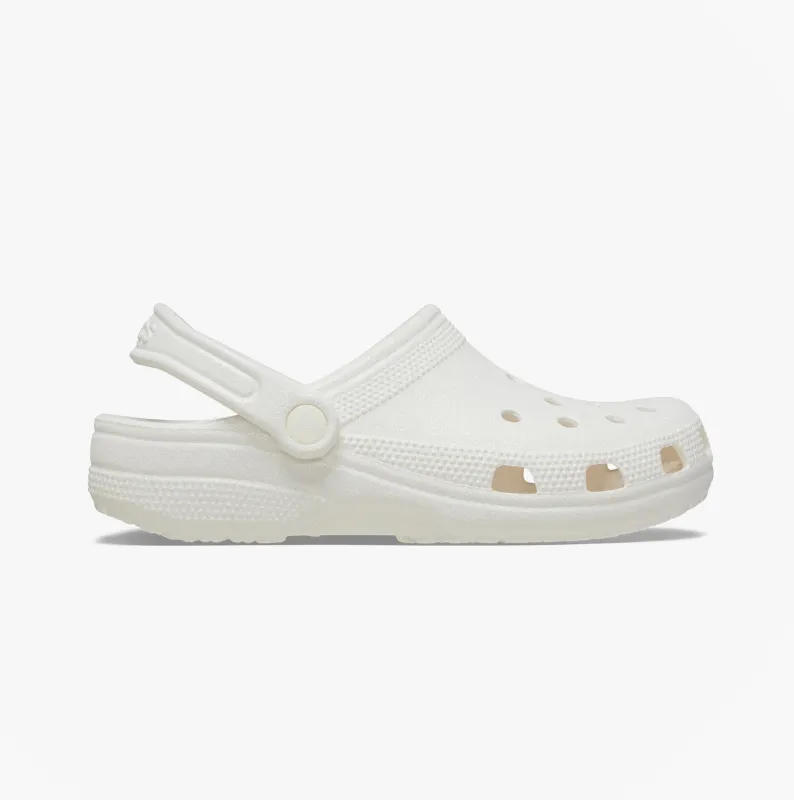 Crocs CLASSIC GLITTER Unisex Adults Clogs White made by Crocs