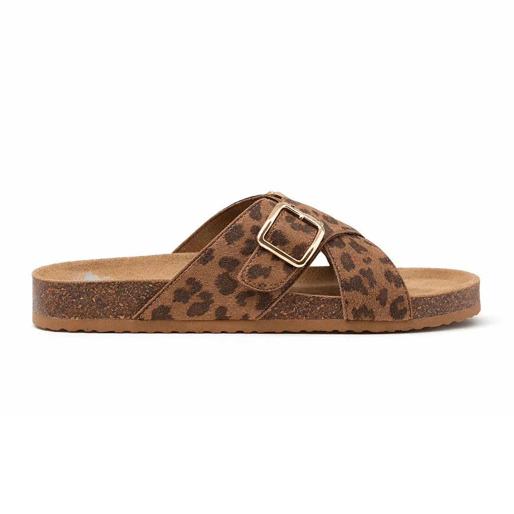 Rocket Dog ANNIE TIGG LEOPARD Womens Cross Strap Sandals Tan sold by Shuperb