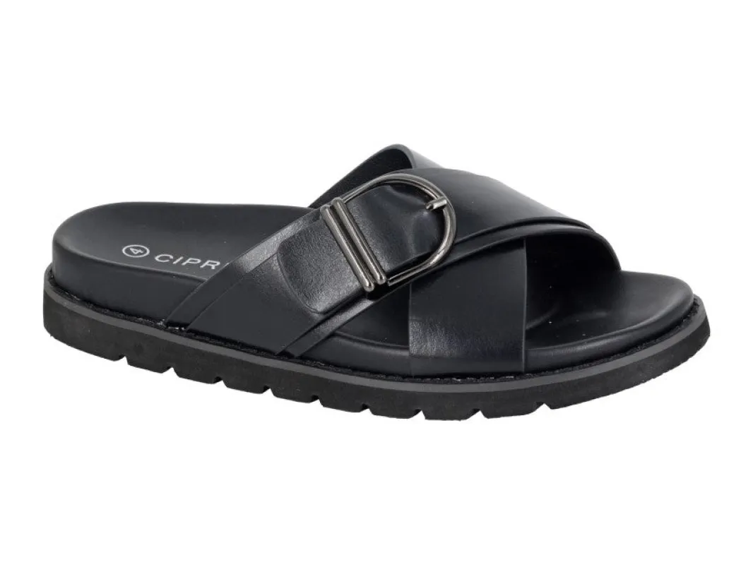 Cipriata DALIA Womens Mules Sandals Black made by Shuperb