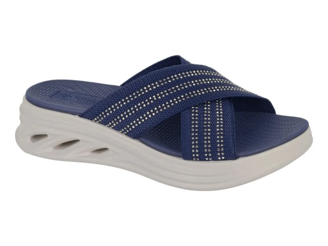 Cipriata ELINA Womens Mules Sandals Navy Blue made by Shuperb