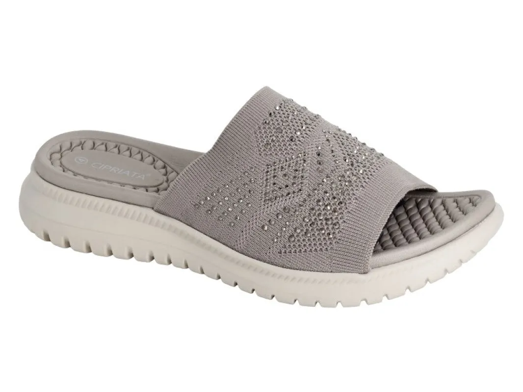Cipriata ELIANA Womens Mules Sandals Grey made by Shuperb