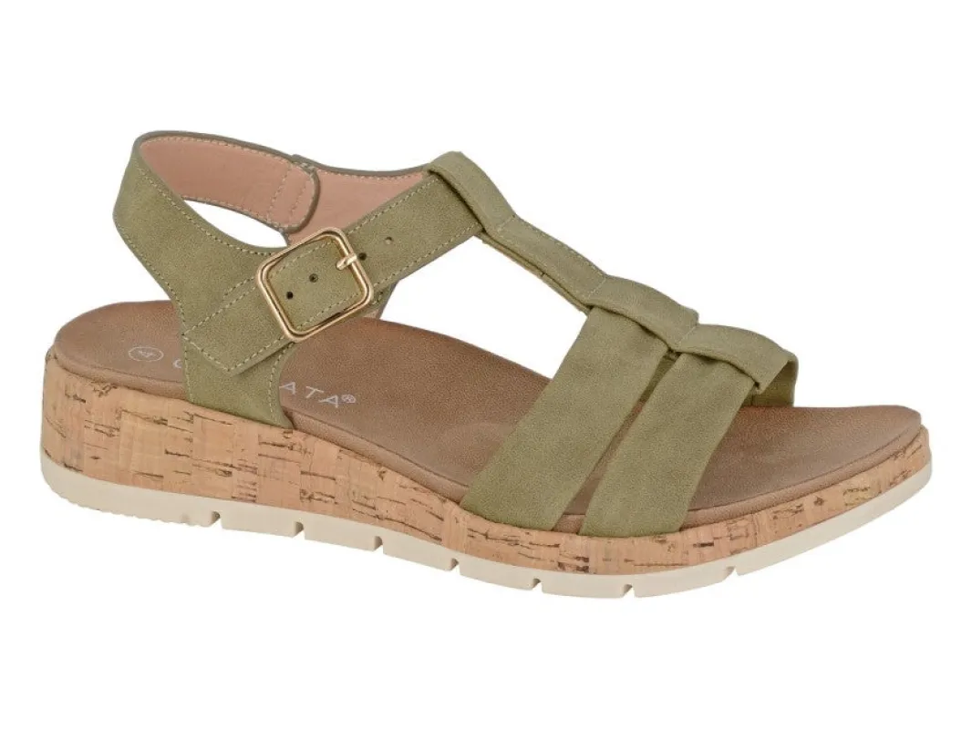 Cipriata FADIA Womens Ankle Strap Sandals Green made by Shuperb