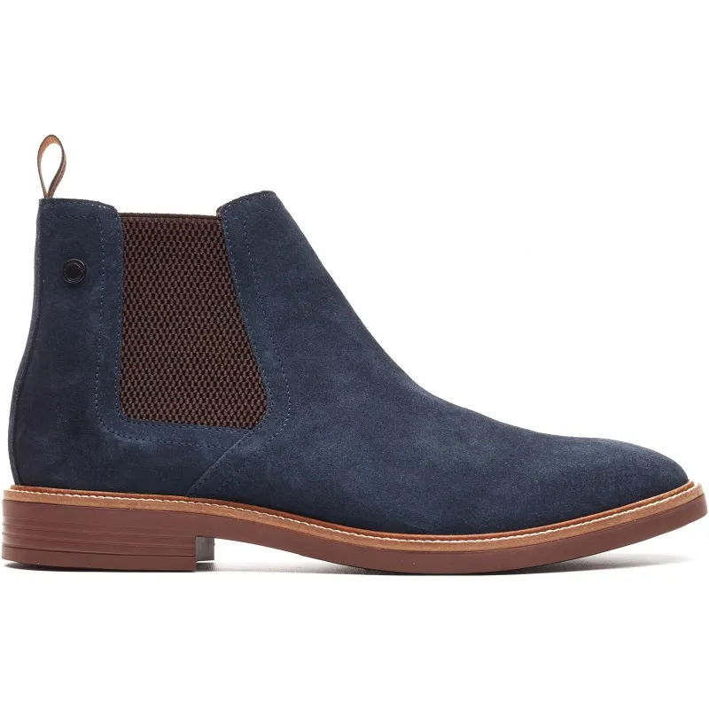 Base London SUSSEX Mens Chelsea Boots Navy made by Base London